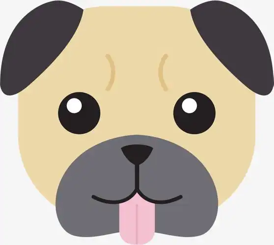 卡通吐舌头的黄色小狗