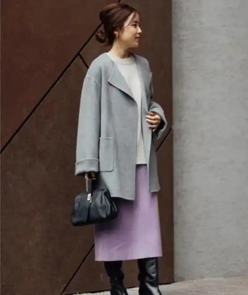 优雅时尚,中年女性的最佳搭配:大衣 长裙,借鉴日本主妇的美丽