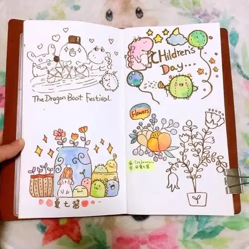 萌萌哒小动物生日手绘贺图夏七酱手帐