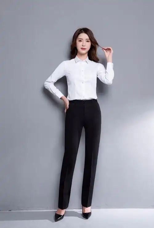 西倪西装裤黑色直筒裤上班西裤女职业正装工作裤工装中高腰薄款