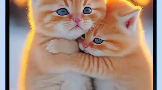 小奶猫相依相偎