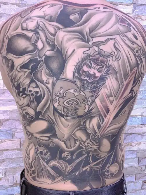 钟馗捉鬼_纹身图案手稿图片_陈慧芳的纹身作品集