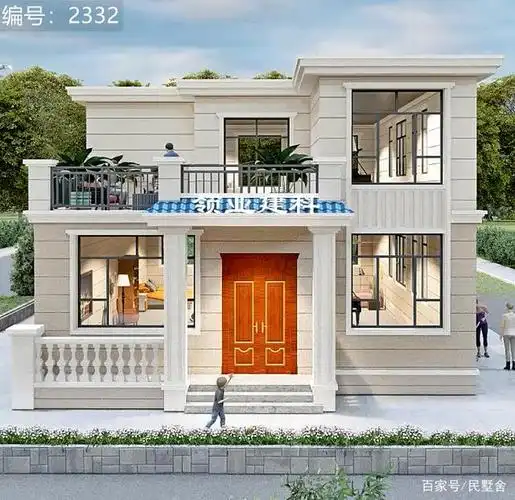 9.7×13米的农村二层别墅,造价18万,平屋顶设计非常适合农村