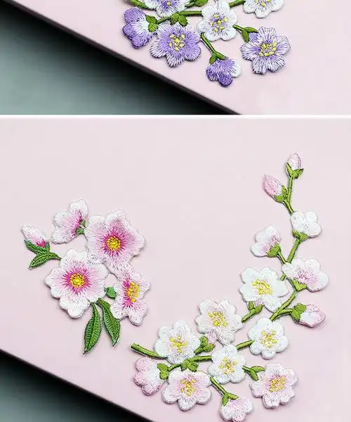 lucaly毛衣贴花刺绣小花布贴时尚日韩风樱花补丁贴补衣服的图案花背胶