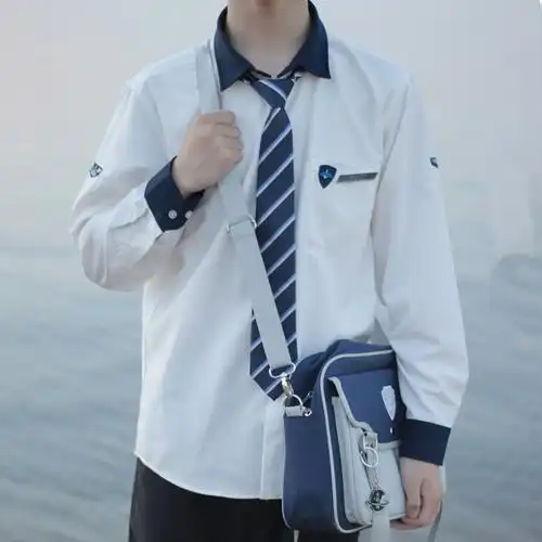 木村叔dk男装原创佐城大衬衫男长袖撞色日系制服男生宽松衬衣正版