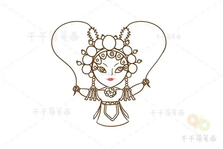 花旦简笔画图片_戏曲人物大全简笔画