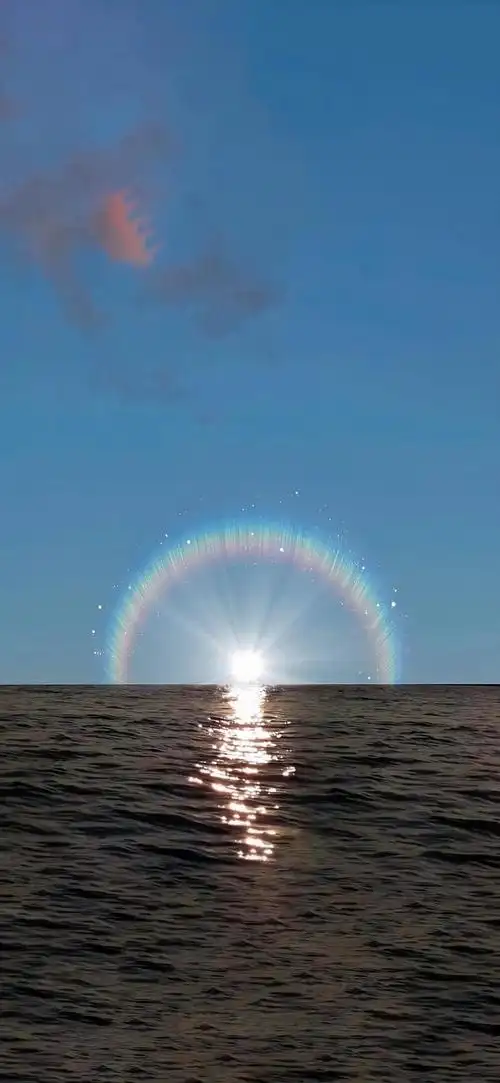 海边的彩虹,锁屏图片,高清手机壁纸,风景-回车桌面