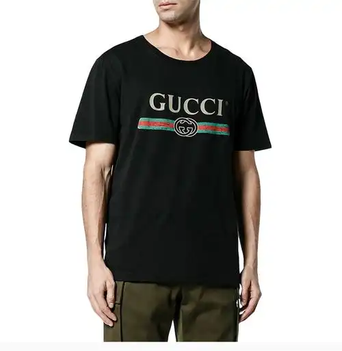 gucci/古驰 鹿晗同款 男装 服装 棉质logo印花时尚 男士短袖t恤gucci