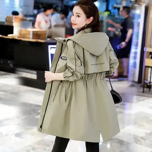 风衣外套女小个子中长款2021年新款今年流行女装时尚减龄春秋上衣