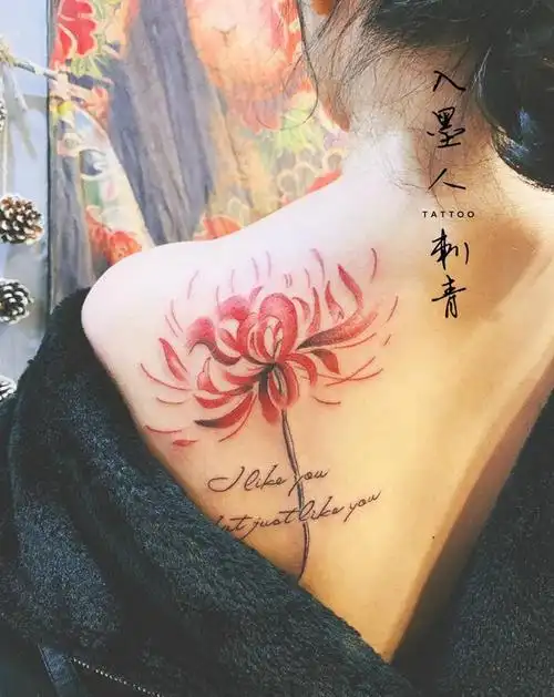 彼岸花纹身图片_背部纹身图案