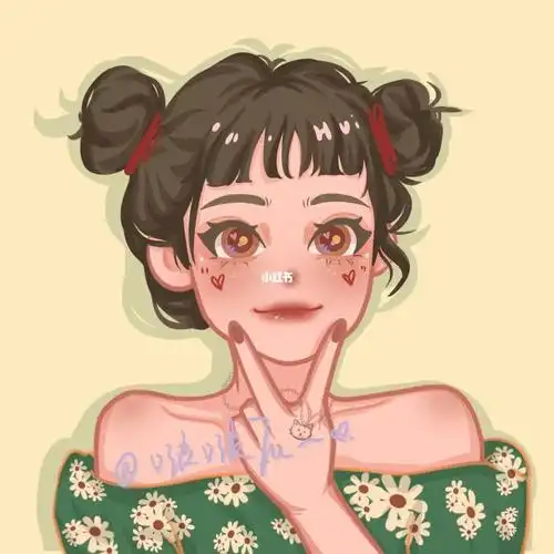 卡通头像双丸子头稿