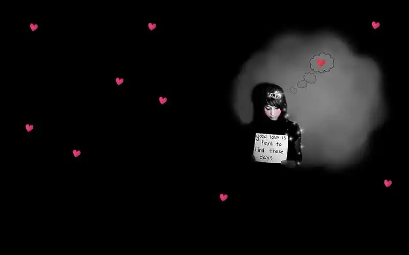 非主流黑色女生空间桌面壁纸