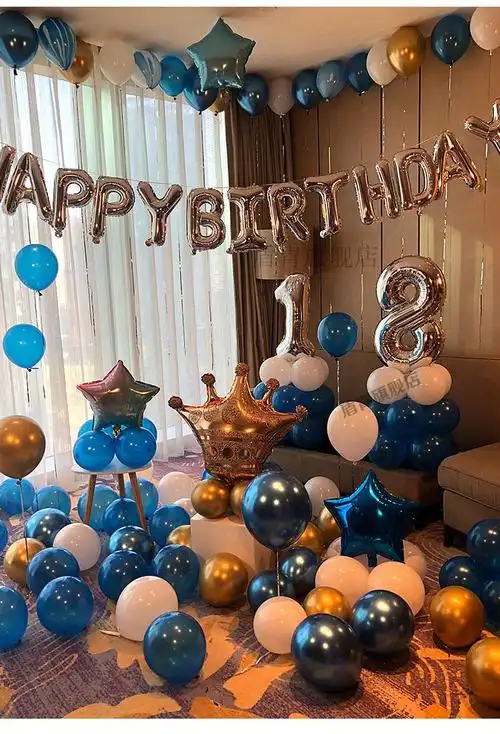 生日装饰女孩生日气球快乐派对女孩男孩场景布置用品背景墙网红18岁
