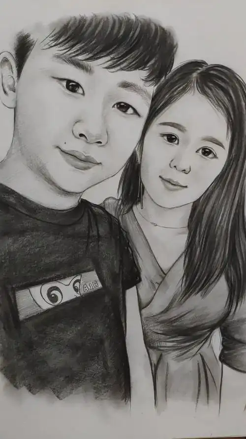 我要上热门#手绘素描情侣.