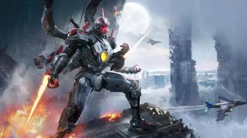 炫酷暗黑系机甲霸气手绘插画,艺术壁纸-回车桌面