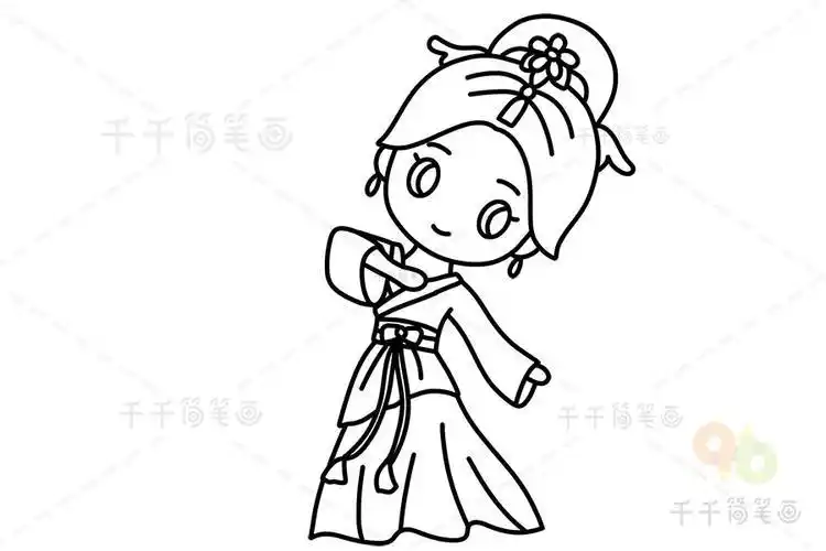 怎么画女孩简笔画古装女孩的简笔画flash手绘古代少女简笔画怎么画呢