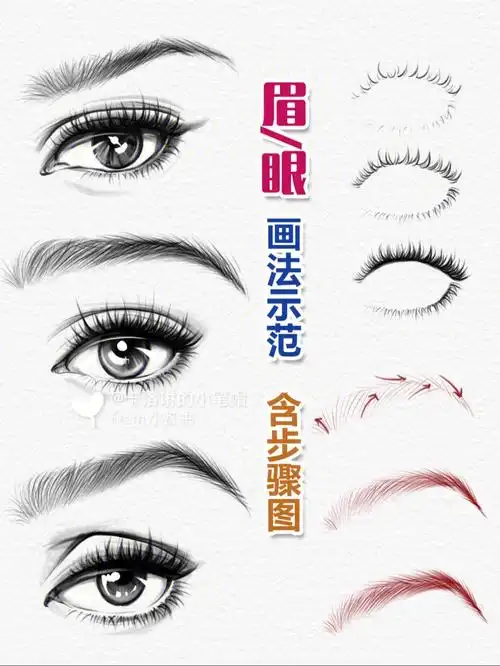 五官画法眉眼亲绘示范含步骤图