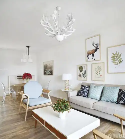 50-60平米小户型客厅吊灯装修图_设计456装修效果图