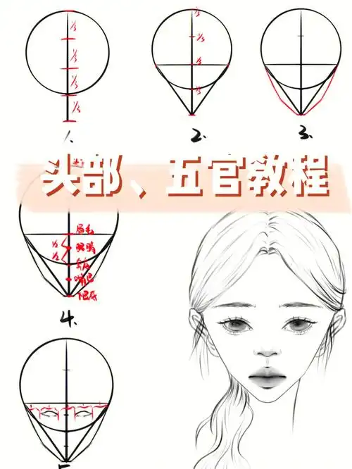 大正面更适合利用这种三庭五眼的方法画哦#procreate  #少女线稿