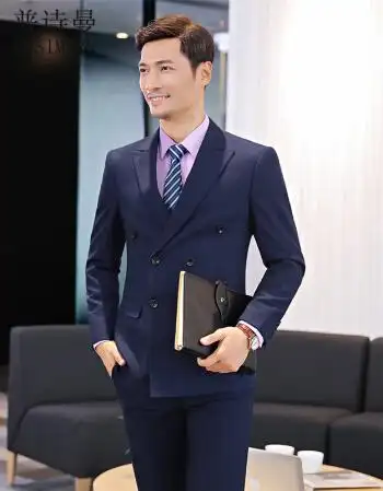 工作服职业套装公司白领工装服务员工衣银行制服大学生面试装 男装