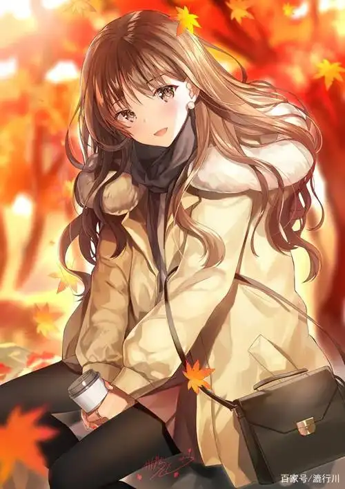 画风超可爱的日系动漫人物,温暖的"秋女孩"唯美