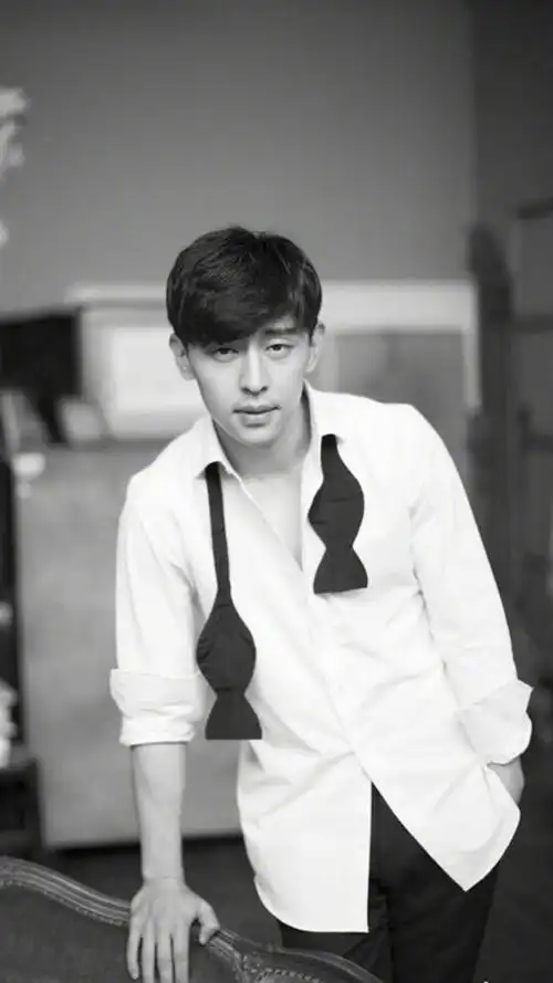 帅气男演员邓伦慵懒风黑白衬衫写真图片_明星_美桌网