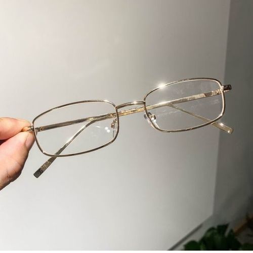 兰迪惟依斯文系金丝眼镜长方形窄框日系男女生平光镜可配防蓝光潮