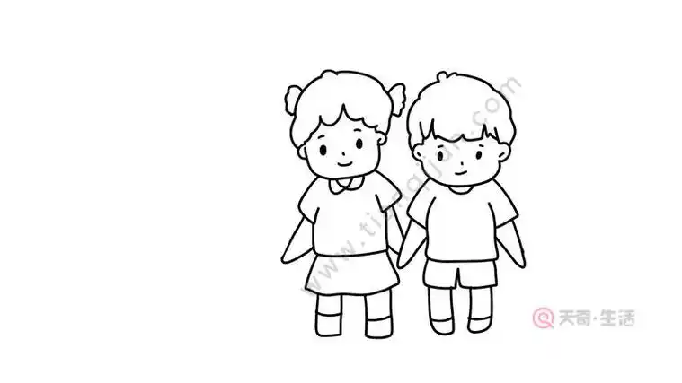 儿童手拉手简笔画画法儿童手拉手简笔画怎么画
