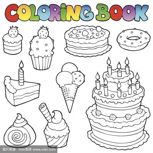 着色书各种蛋糕1