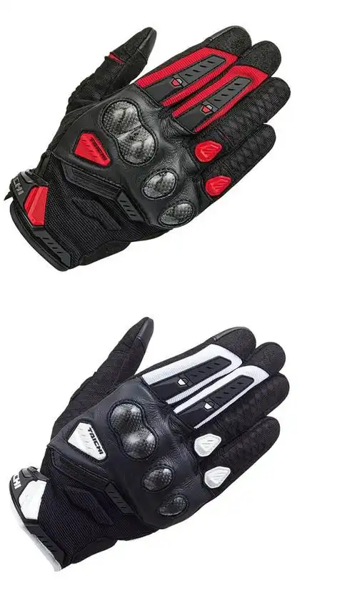 日本rstaichirst444春夏网眼摩托车防摔护具骑士骑行手套白红色s