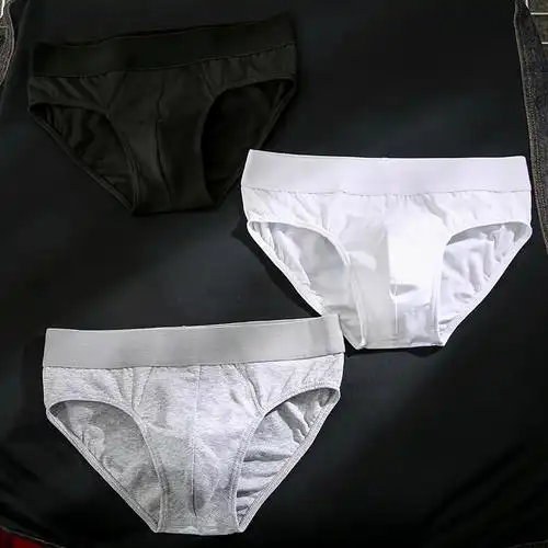 因尼露男士内裤纯棉三角裤透气男生运动中腰青年底裤衩男三角内裤