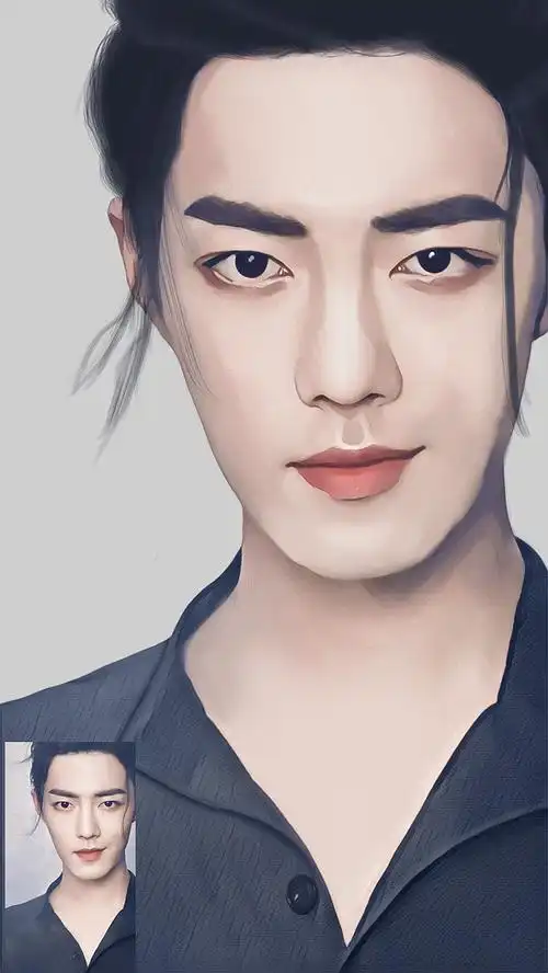 写实人物-肖战|插画|创作习作|学画的捌拾叁 - 原创作品 - 站酷