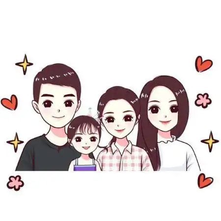 一家四口卡通头像一家四口卡通头像超萌一儿一女图片