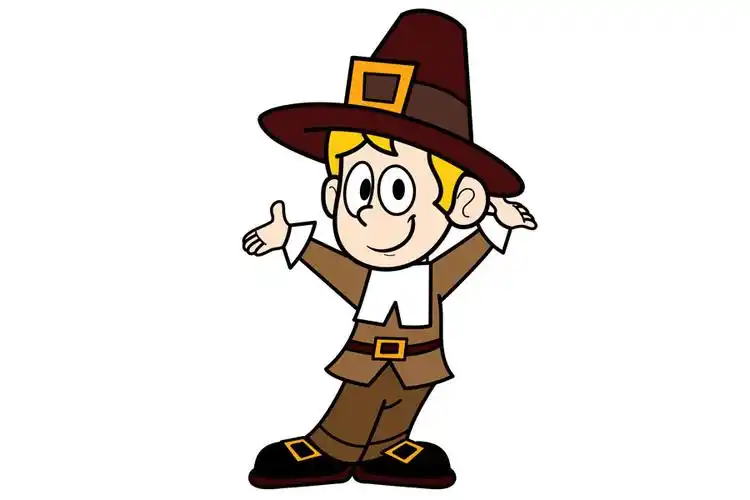 戴帽子的可爱卡通小男孩简笔画画法步骤-图9