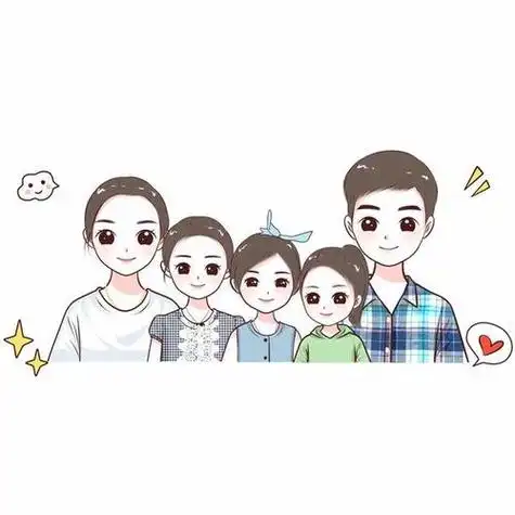 亲子头像一家五口卡通三个儿子 卡通头像图片大全 -【爱个性】