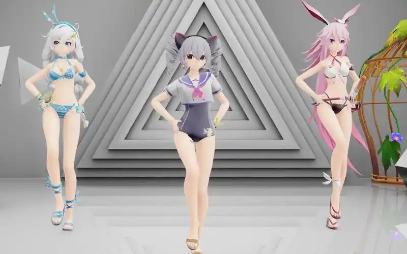 【lamb/崩坏3/泳装福利】八重樱×布洛尼亚×琪亚娜