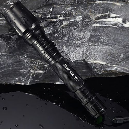 闪德斯伸缩变焦双节18650电池充电t6强光手电筒led远射王户外照明手