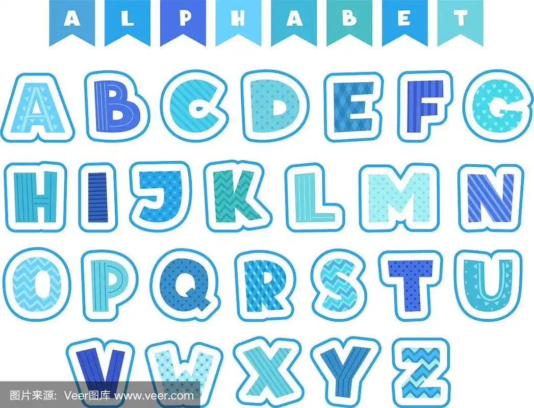 卡通字母,字体,符号和