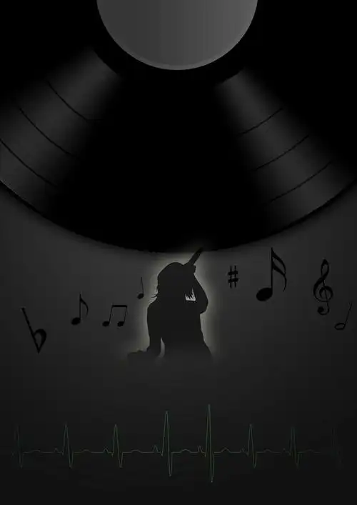 黑胶创意音乐培训招生背景素材