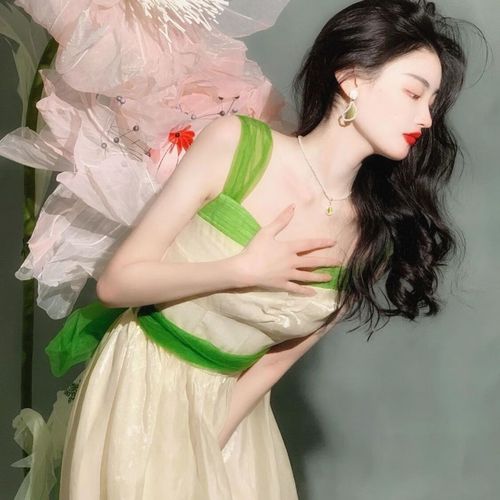 yzyo夏天女生性感莲连衣裙薇胖显瘦连衣裙显瘦气质甜美洋气2023夏季新