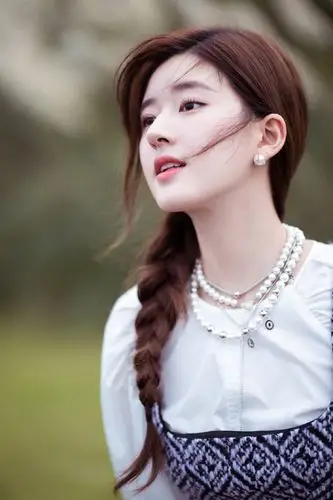 赵露思一身复古文艺范儿造型侧边编发突显柔美文静气质