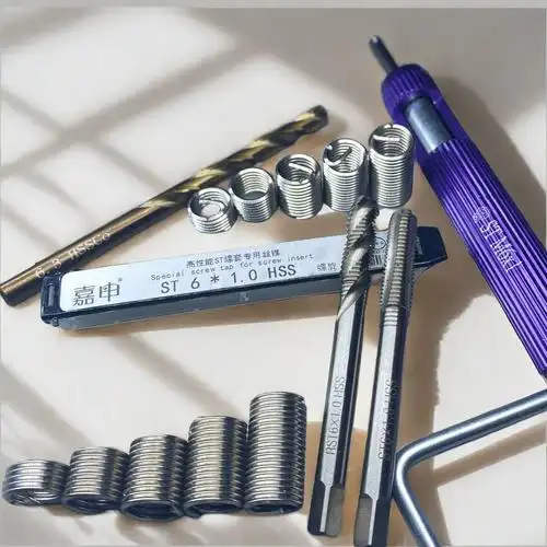st钢丝螺套丝锥螺纹护牙套丝攻直槽螺旋安装工具stm162345681012