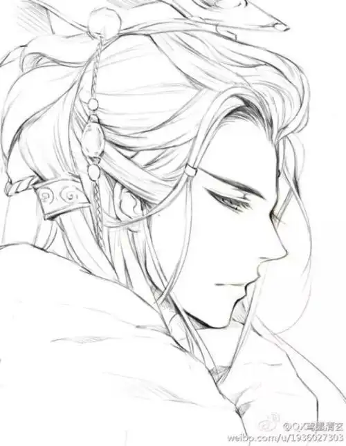 古风男子简笔画教程