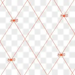 红色简约水印装饰元素