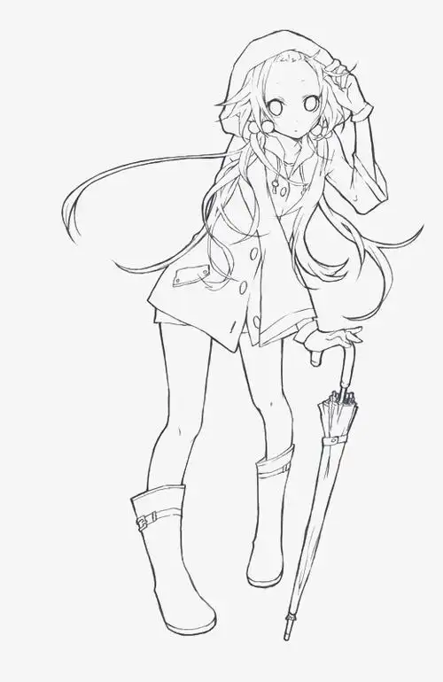 卡通人物线稿免抠素材免费下载_觅元素51yuansu.com