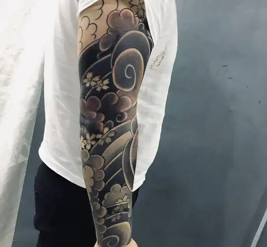 日式花臂纹身图片手臂新传统纹身图案