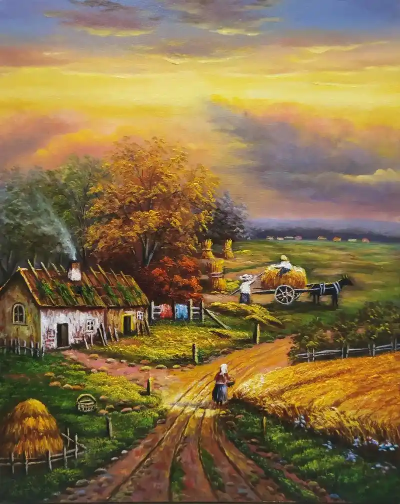 手绘油画【丰收的喜悦】保持年轻的秘诀  ,多运动,多吃蔬菜, - 抖音