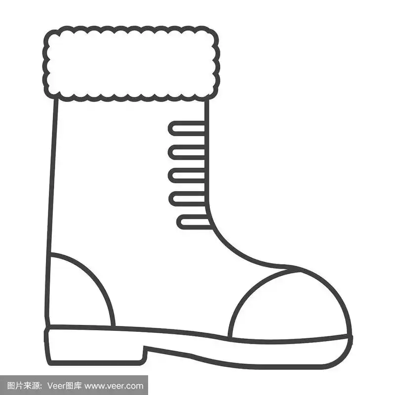 靴子,计算机图标,细的,线条,绘画插图