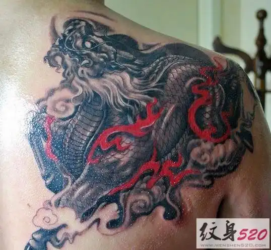 男士最爱霸气经典麒麟火麒麟纹身