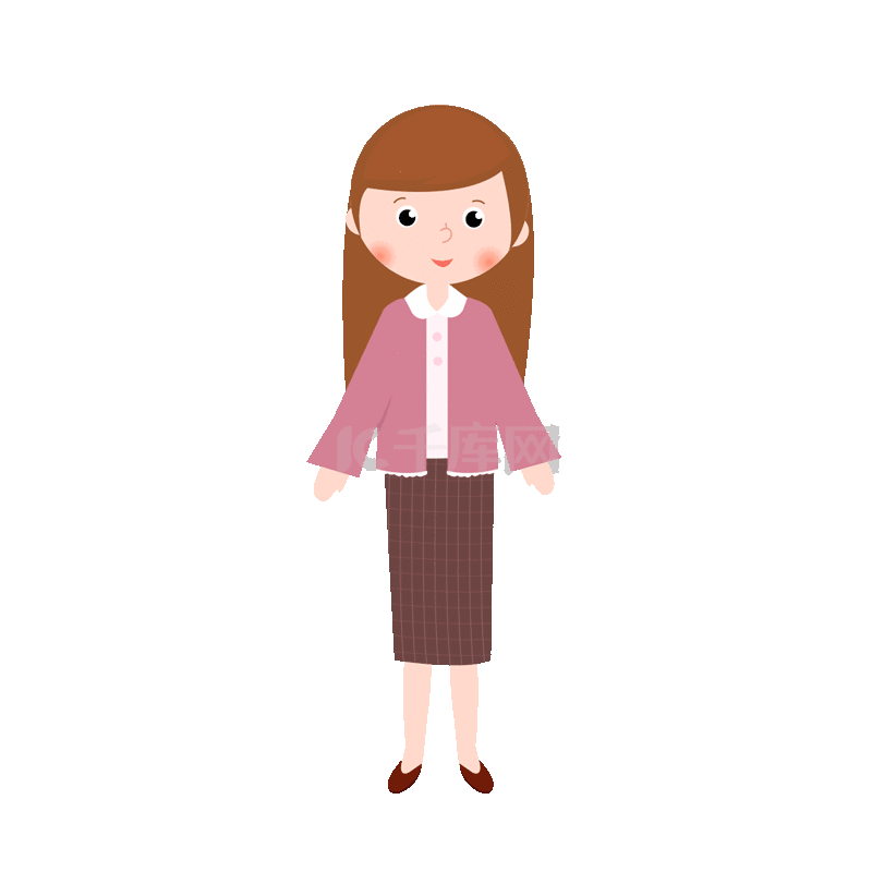 人物女人母亲妈妈裙子长发扁平风动图gif